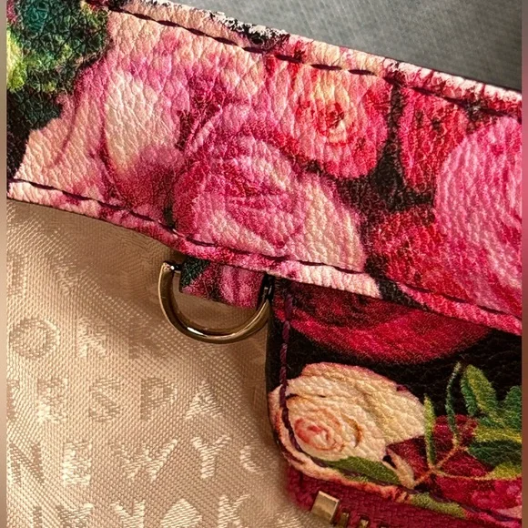 Kate Spade New York Grant Street Grainy Vinyl Juno Tote Bag Roses Floral Large - Picture 14 of 15